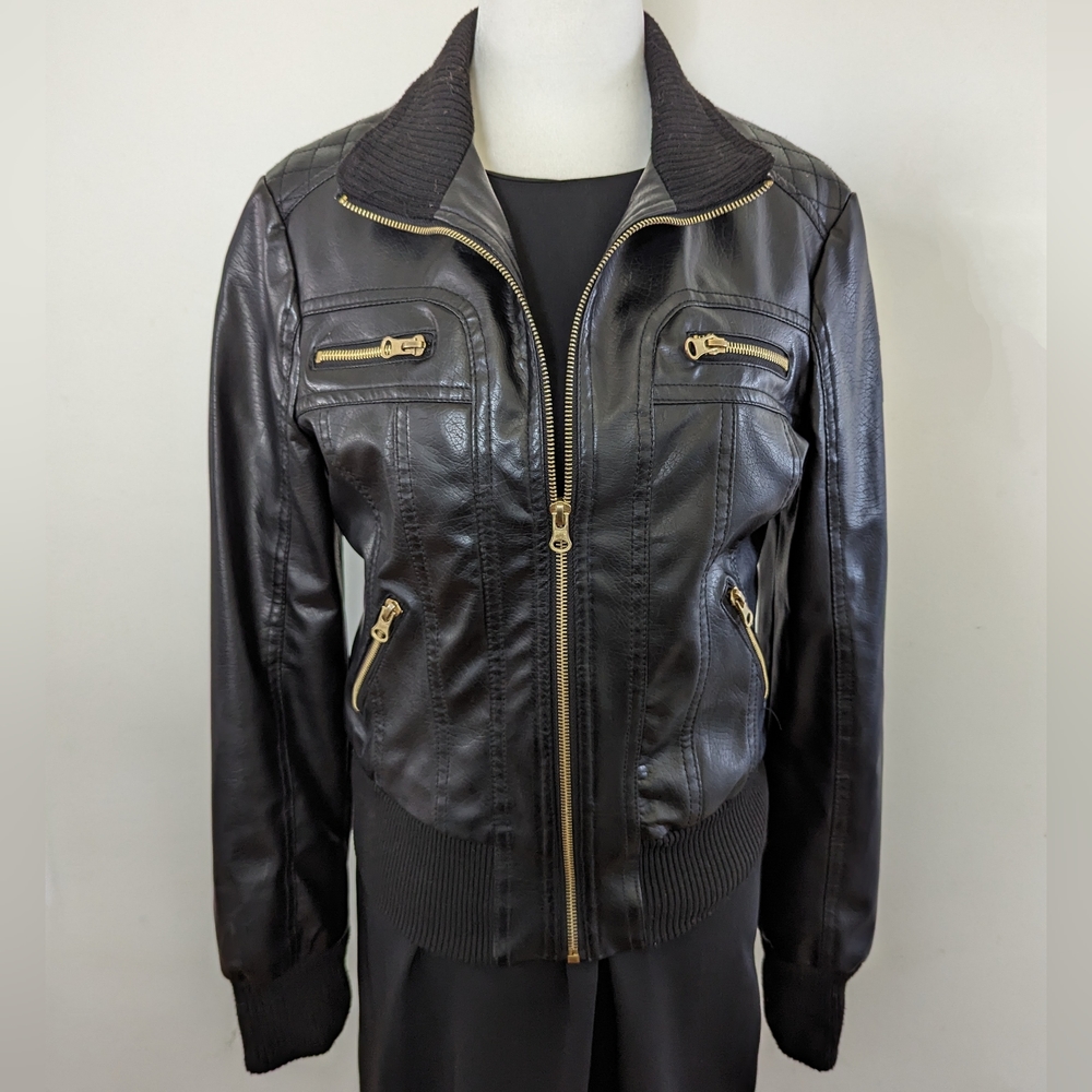 Miss London cropped bomber jacket